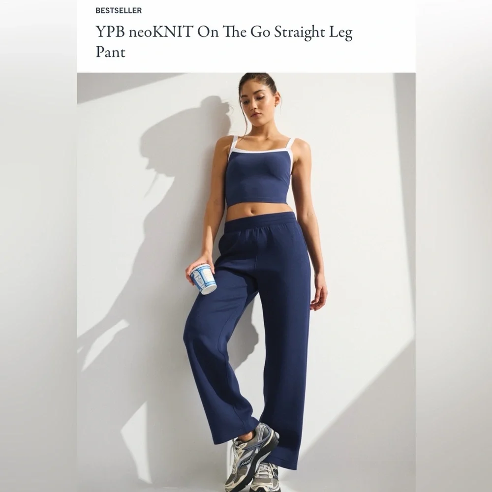 NWT Abercrombie & Fitch YPB neoKNIT On The Go Straight Leg Pant - Picture 6 of 7